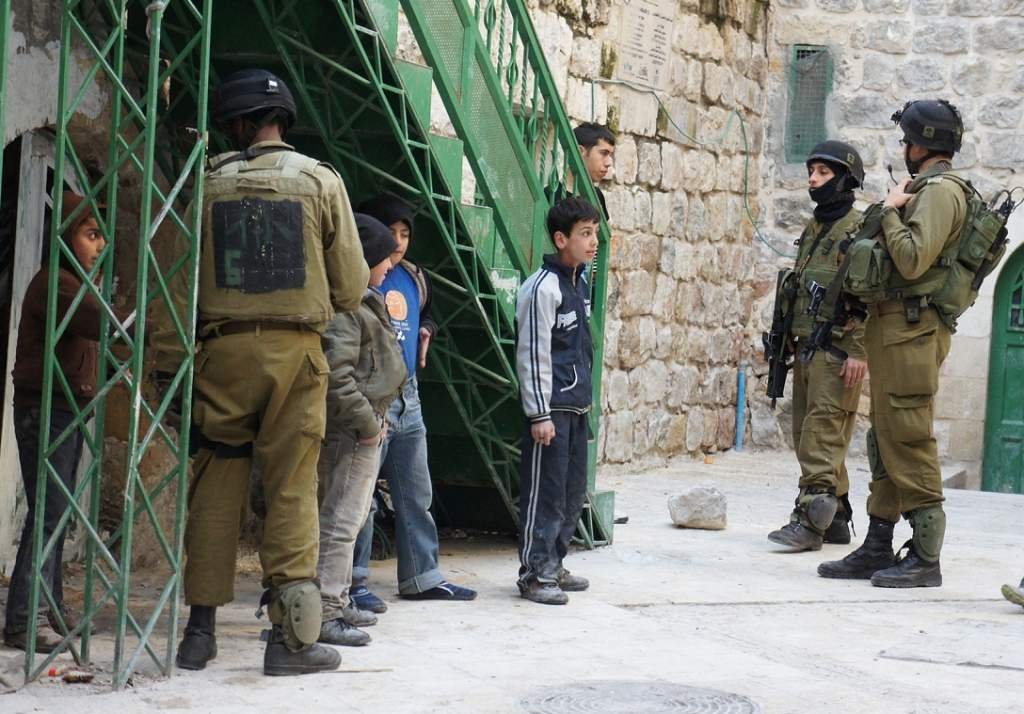 Golani Brigade detaining children on the occupied West Bank, known as Israel's most cowardly and brutal